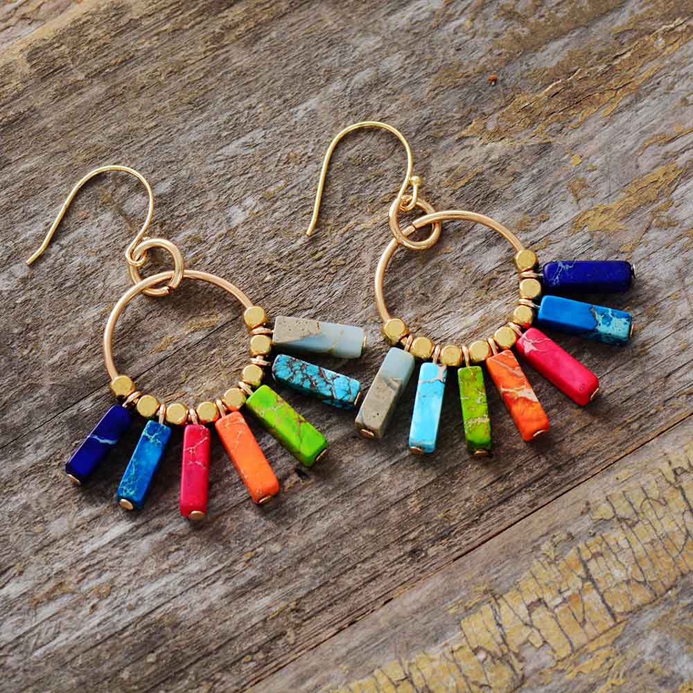 Chakra Dangle Drop Earrings