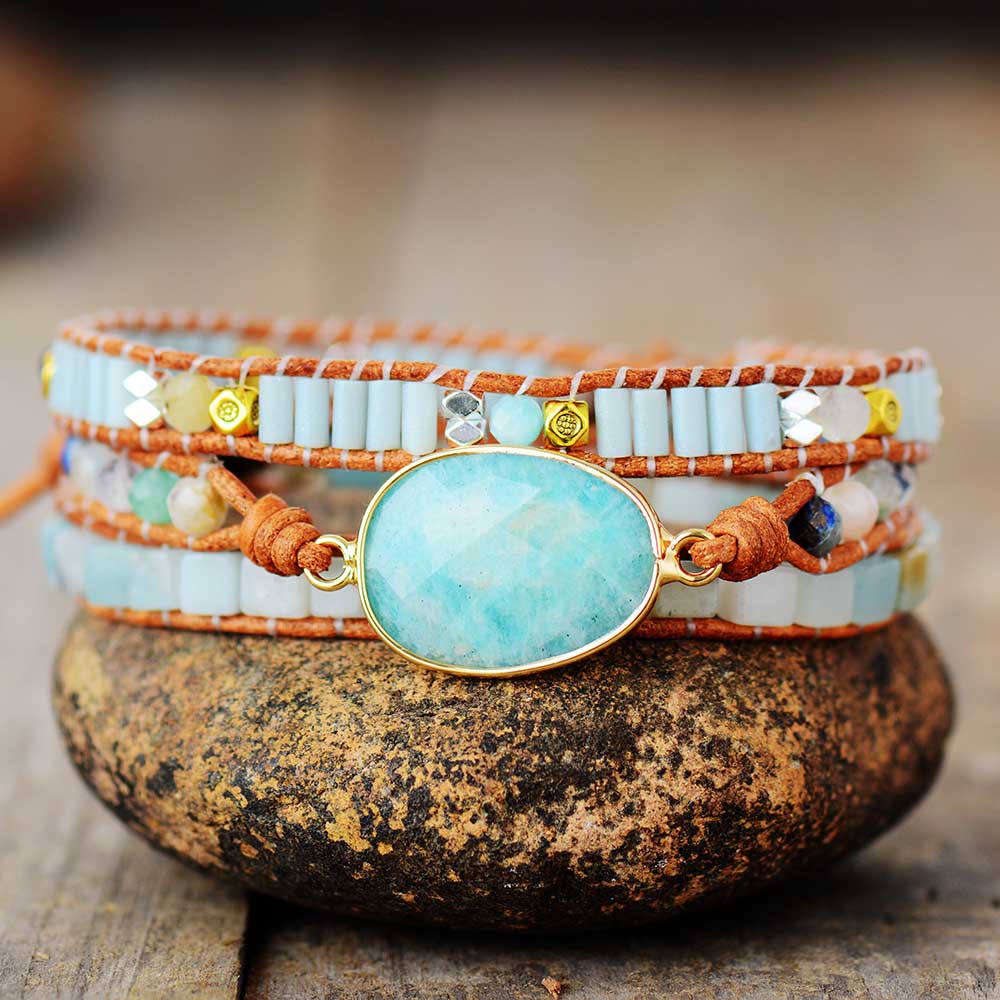 Sky Blue Amazonite Crystal Bracelet