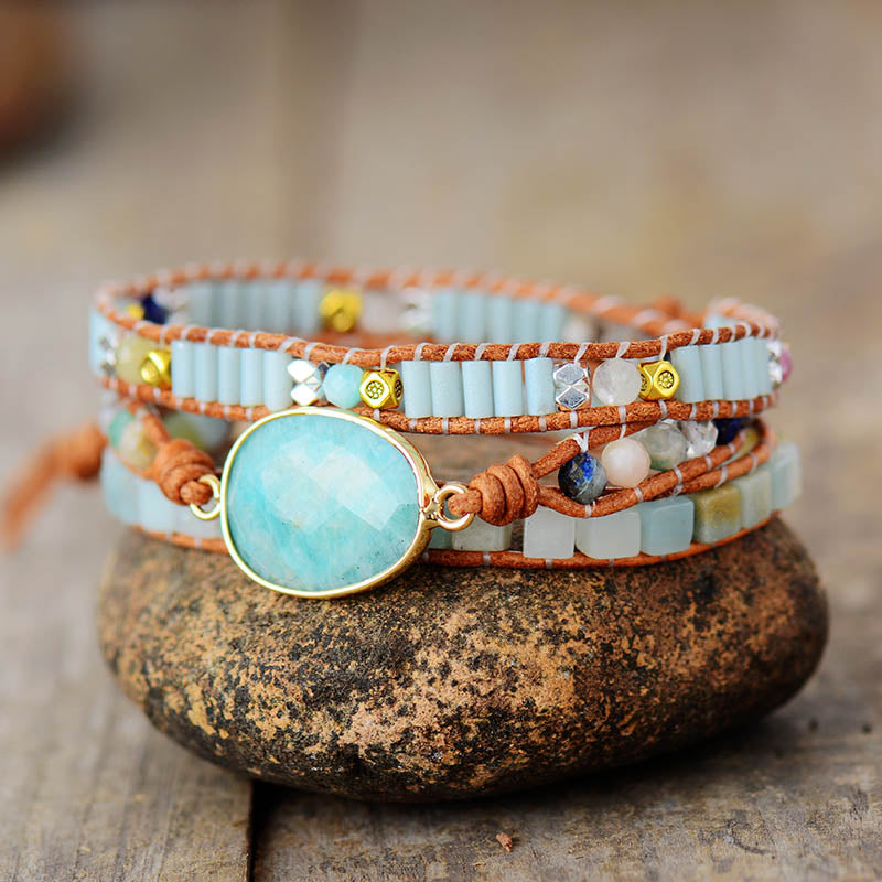 Sky Blue Amazonite Crystal Bracelet