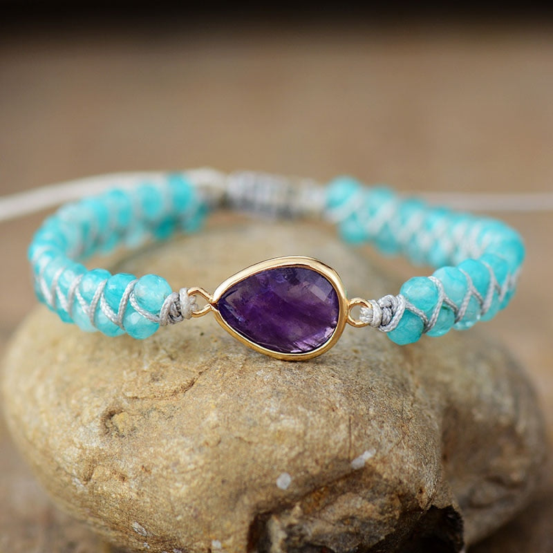 Braided Macrame Friendship Amethyst Bracelet