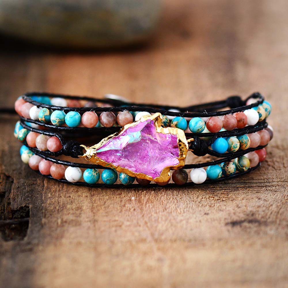 Arrowhead Gilded Quartz Bracelet