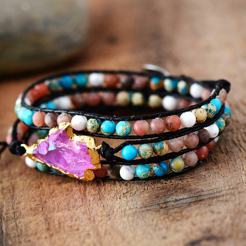 Arrowhead Gilded Quartz Bracelet