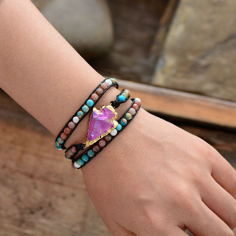 Arrowhead Gilded Quartz Bracelet