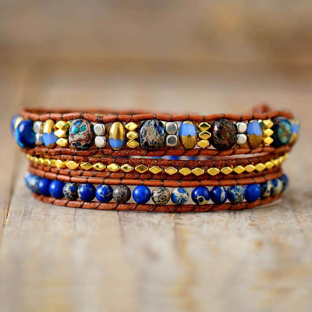 Jasper Blue Lapis Vintage Bracelet