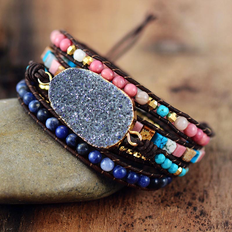 Starlight Druzy Gem Wrap Bracelet