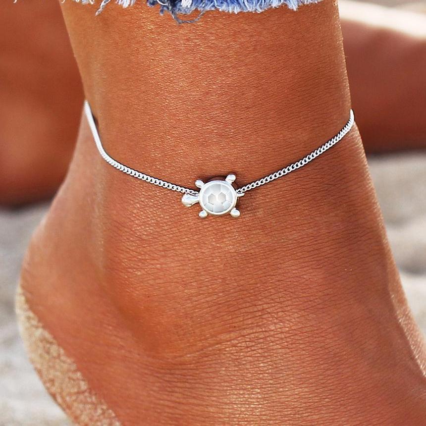 Handmade Silver Turtle Anklet Anklet Boho Peak