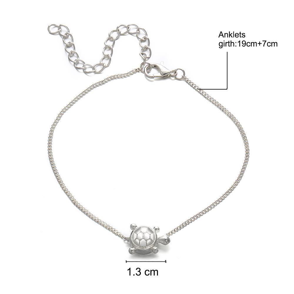Handmade Silver Turtle Anklet Anklet Boho Peak