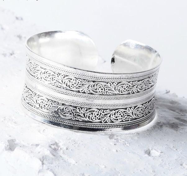 Sterling Silver Boho Cuff bracelet Boho Peak Vine