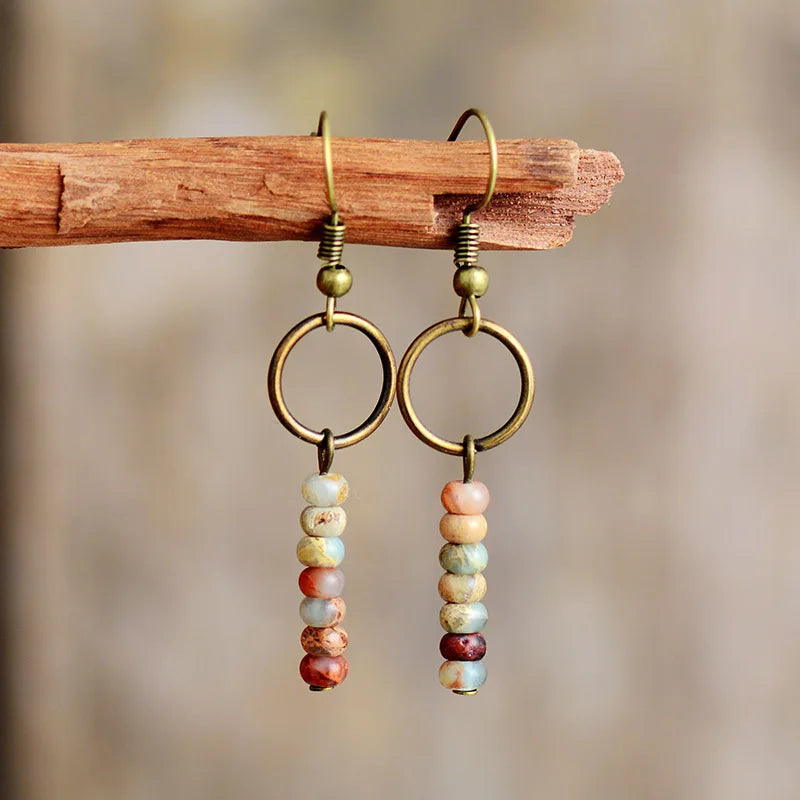 Natural Jasper Stone Earrings