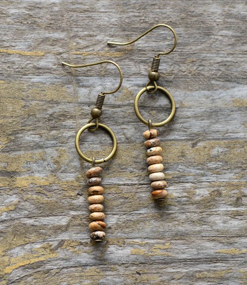 Natural Jasper Stone Earrings