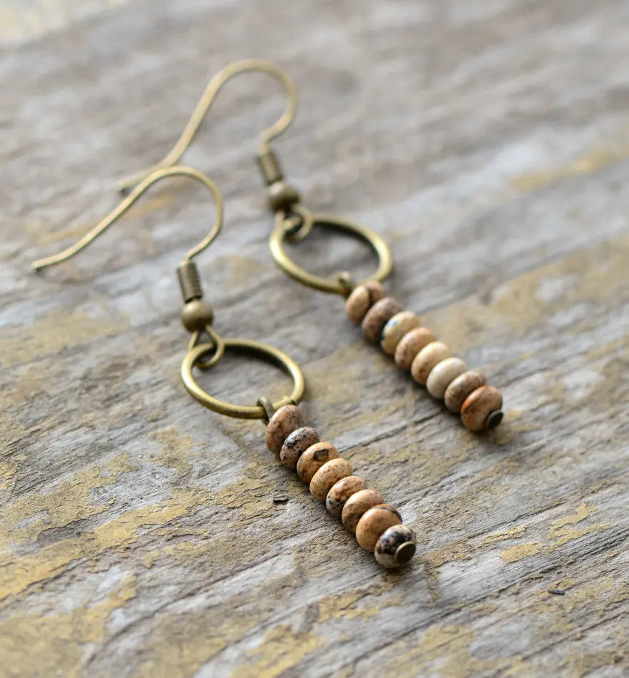 Natural Jasper Stone Earrings