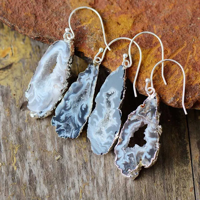 Druzy Geode Teardrop Earrings