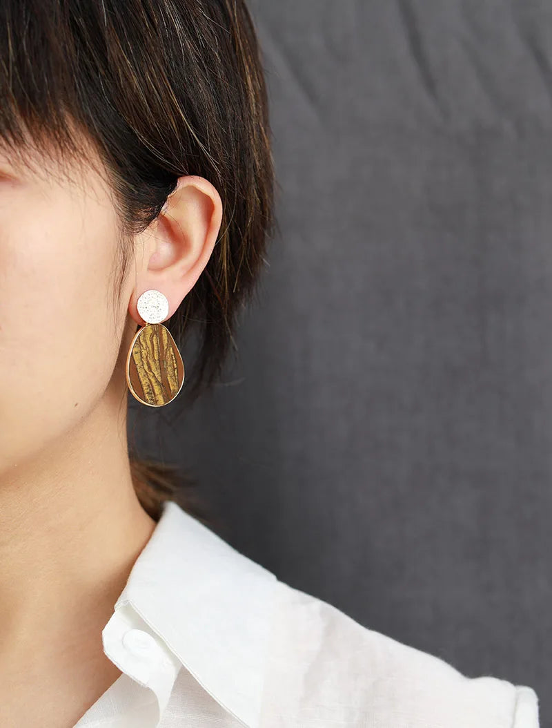 Dual Circle Drop Statement Earrings