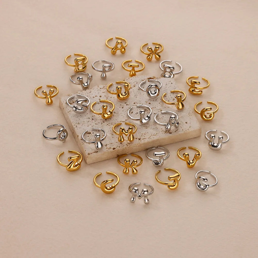 Bubble Letter Ring - 18k Gold Plated