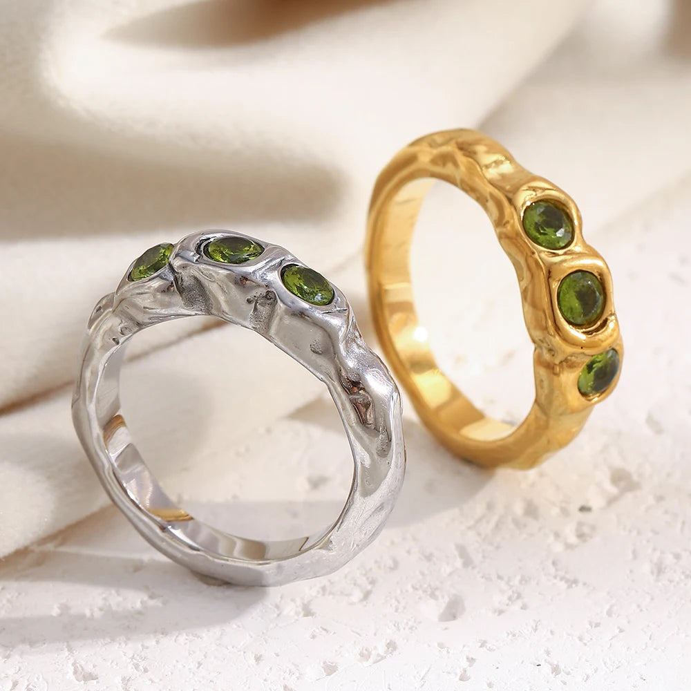 Geometric Elegance Zircon Cocktail Ring