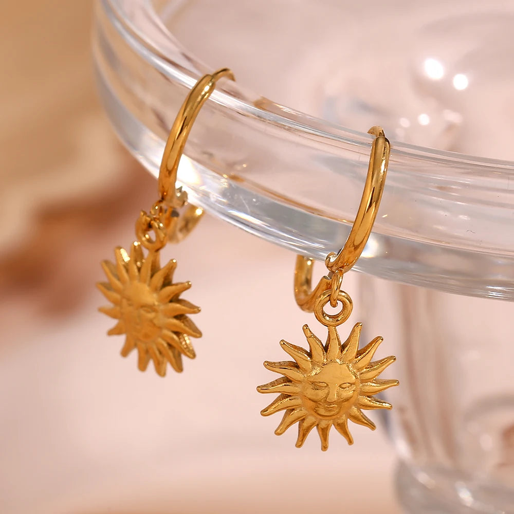 Sun Goddess Earrings - 18k Gold