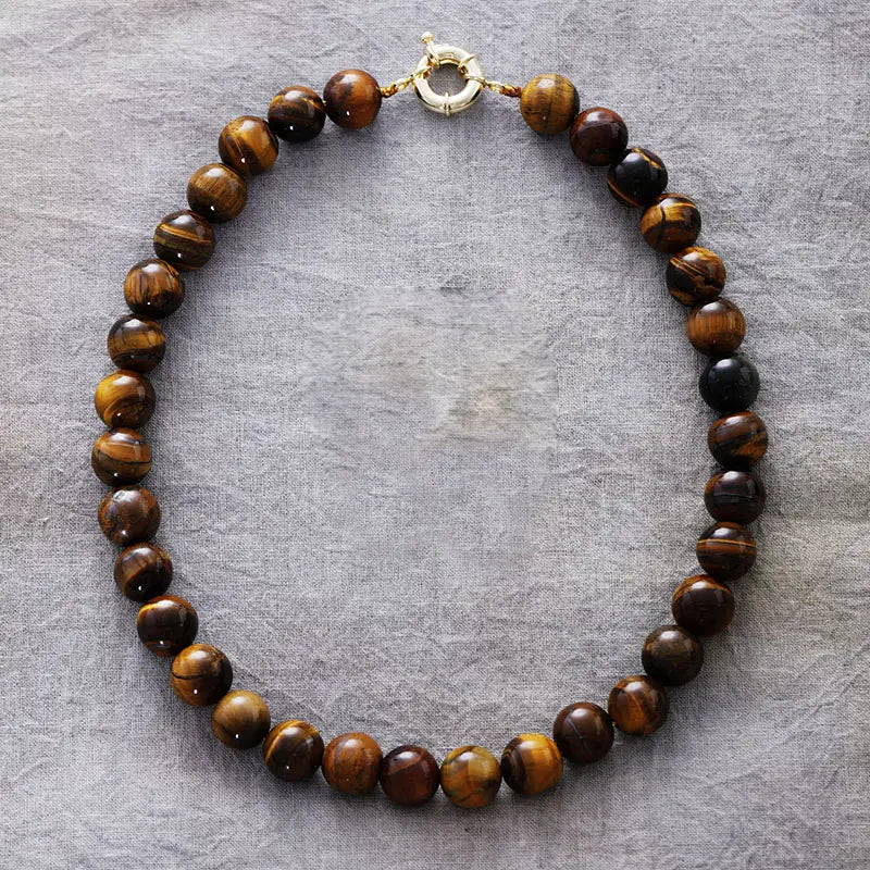 Inner Strength Tiger's Eye Beaded Set - Necklace detail