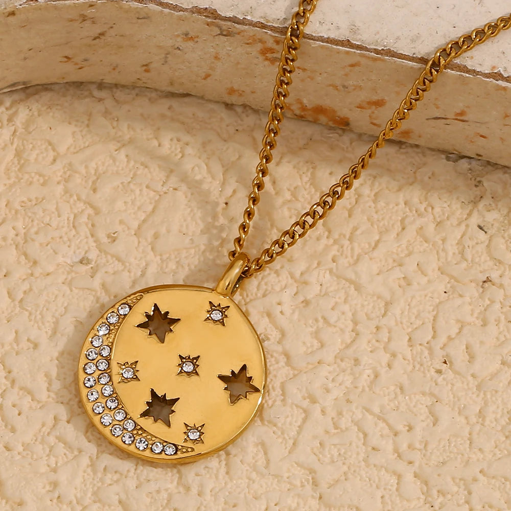 Celestial-Inspired Medallion Necklace