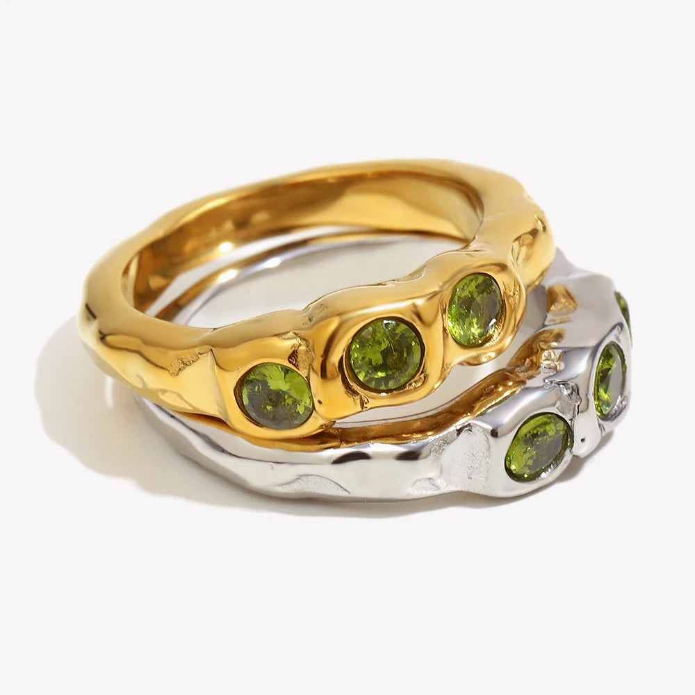 Geometric Elegance Zircon Cocktail Ring
