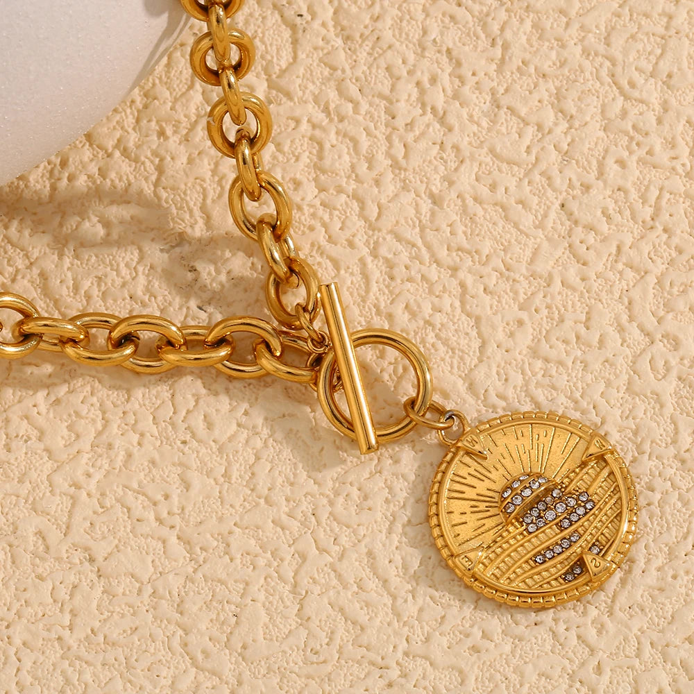 Rays of Renewal Sunrise Medallion Necklace