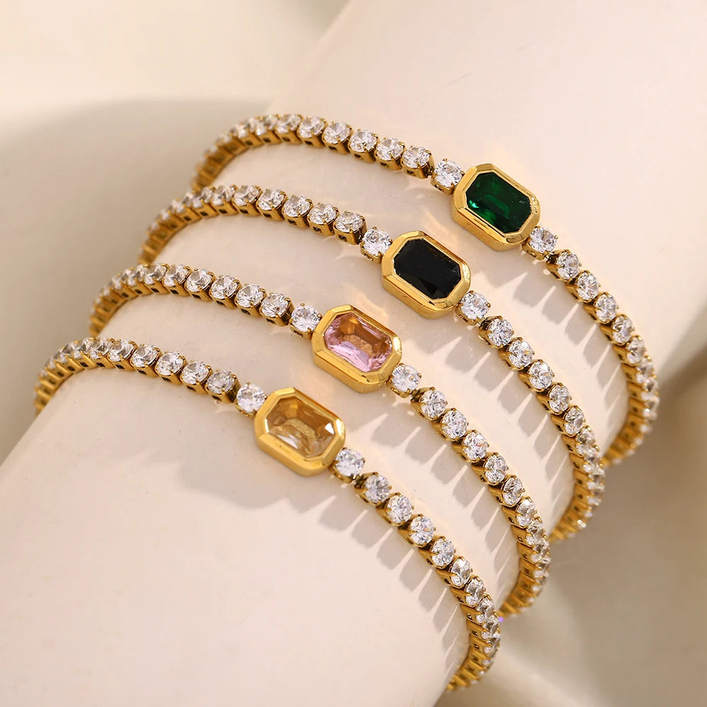 Colorful Zircon Tennis Bracelet
