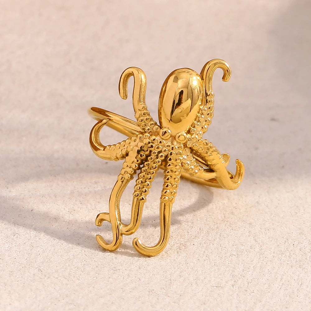 Octopus Adjustable Statement Ring