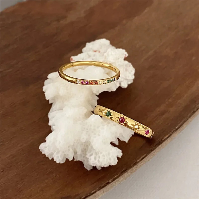 Rainbow Glow Zircon Ring