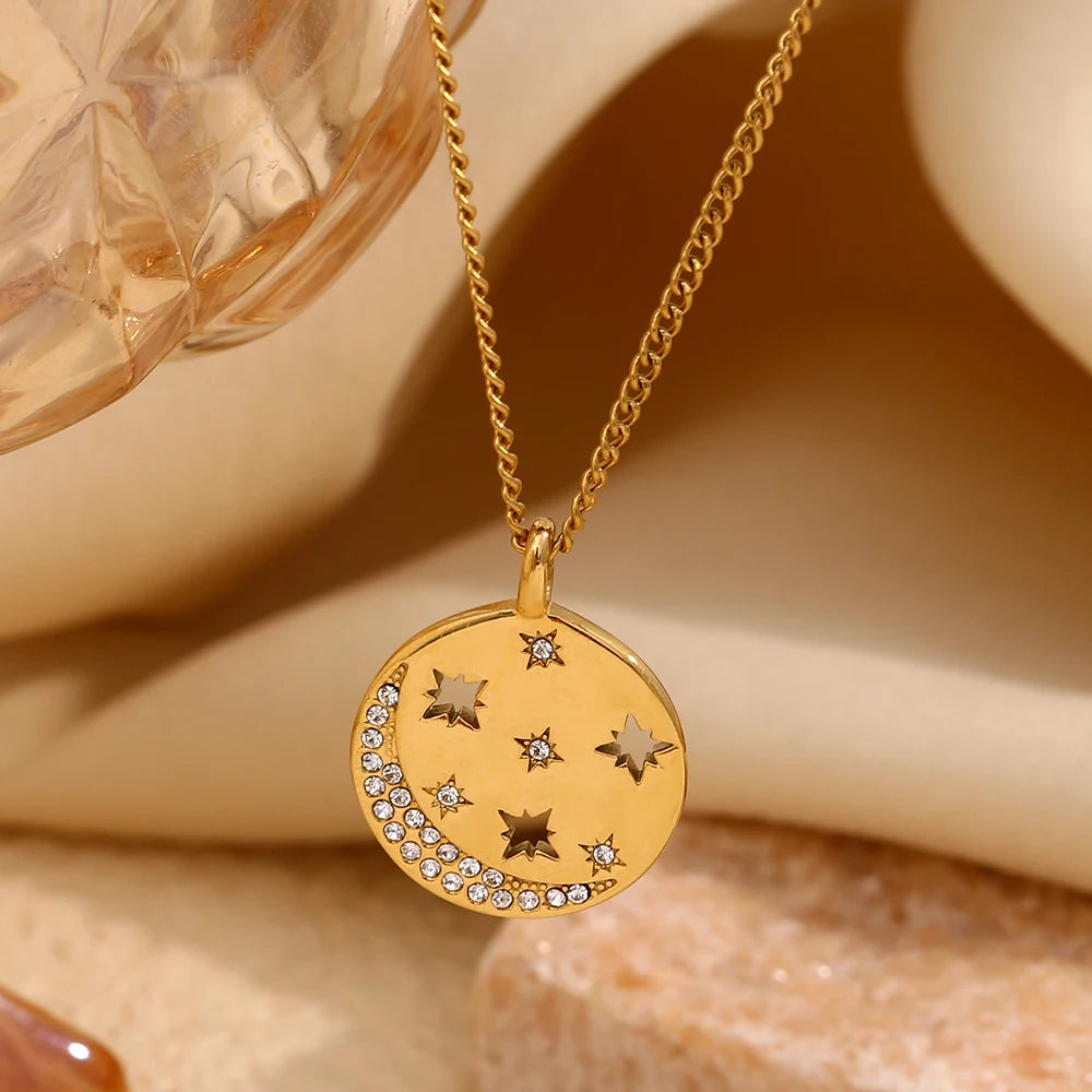 Celestial-Inspired Medallion Necklace
