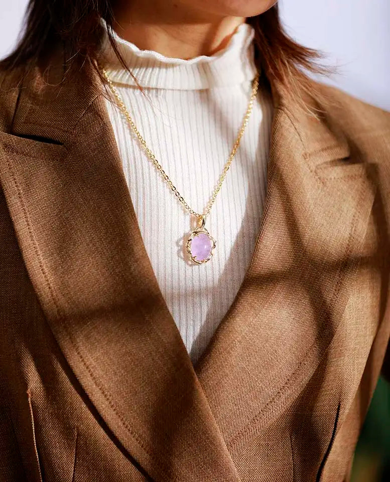 New Beginnings Moonstone Amethyst Necklace