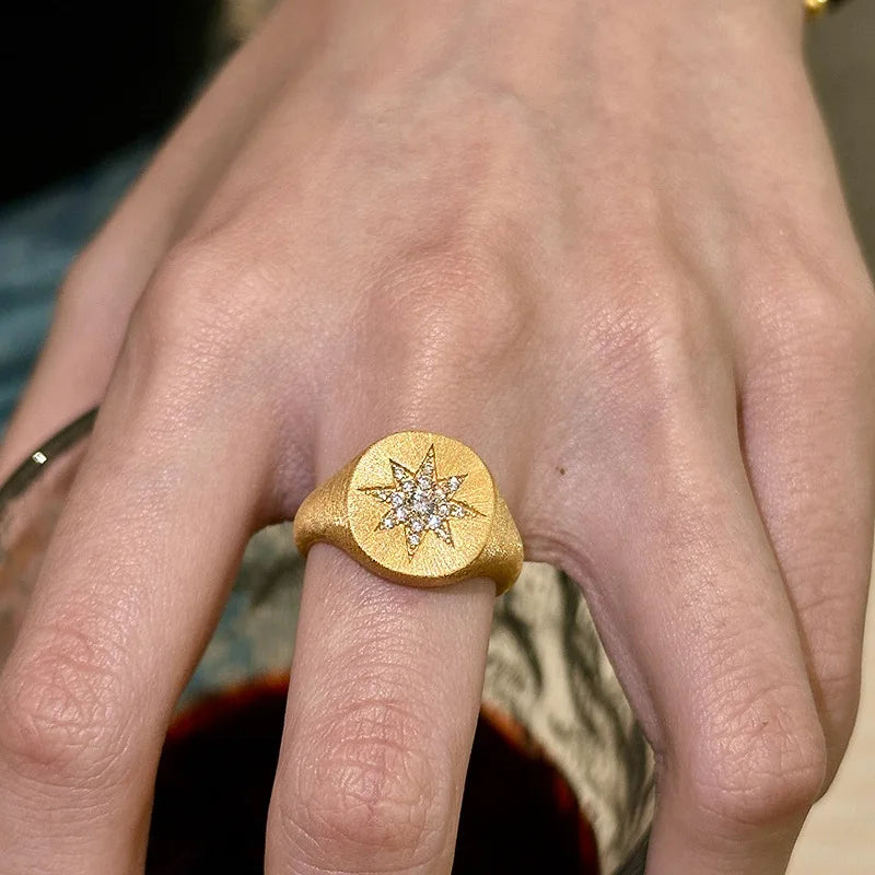 Starlit Octagon Cocktail Ring