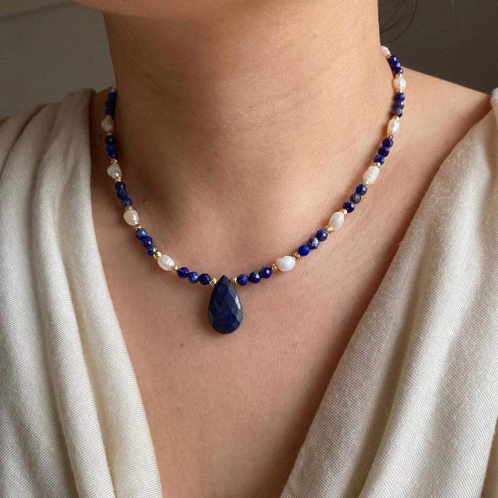 Refined Teardrop Pendant Choker Necklace