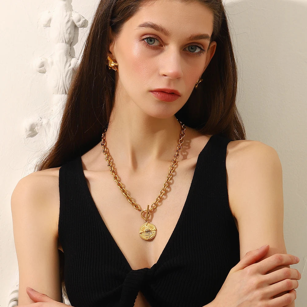 Rays of Renewal Sunrise Medallion Necklace