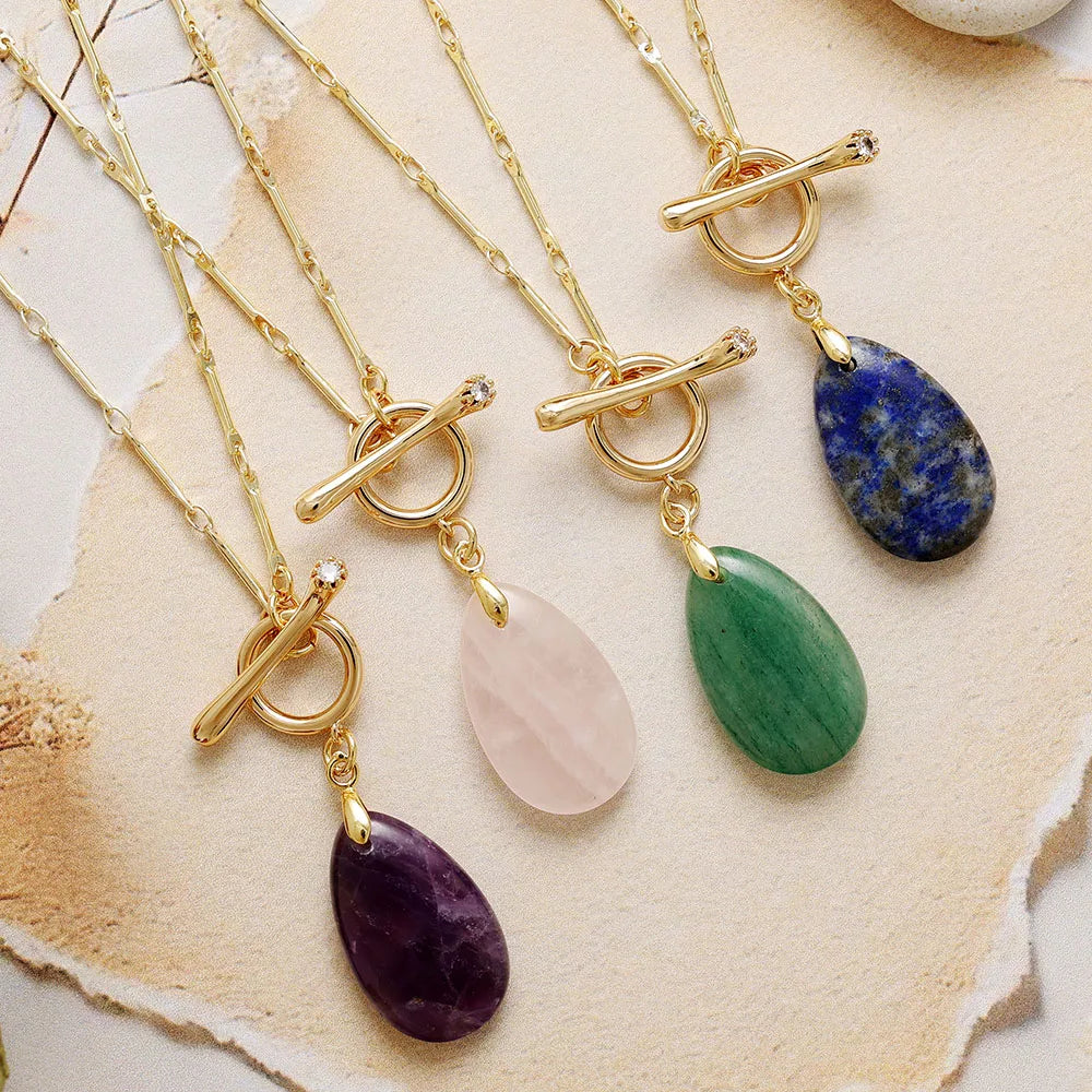 T-Bar Teardrop Crystal Choker Necklace