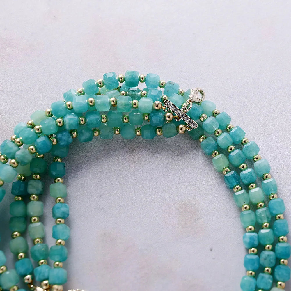 Triple Layers Gemstone Necklace