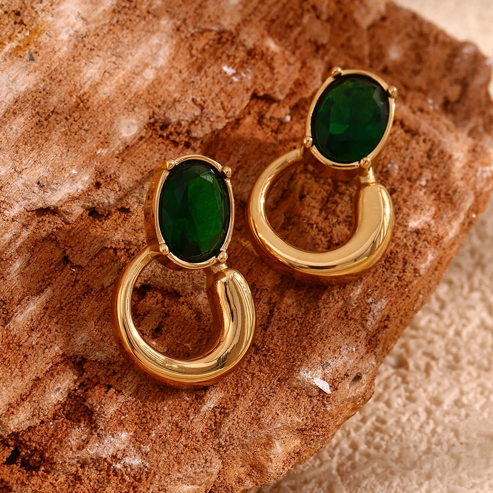 Midnight Enchantress Emerald Earrings