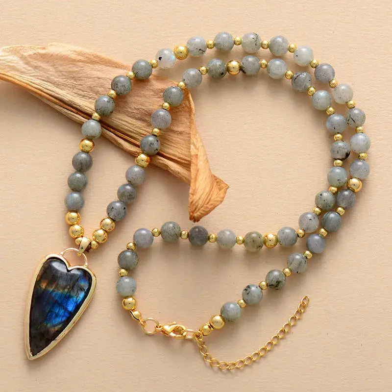 Aura Labradorite Heart Choker - Labradorite