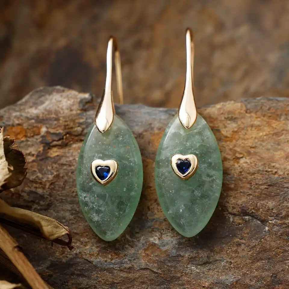 Wild Heart Rose Quartz Drop Earrings - Quartz