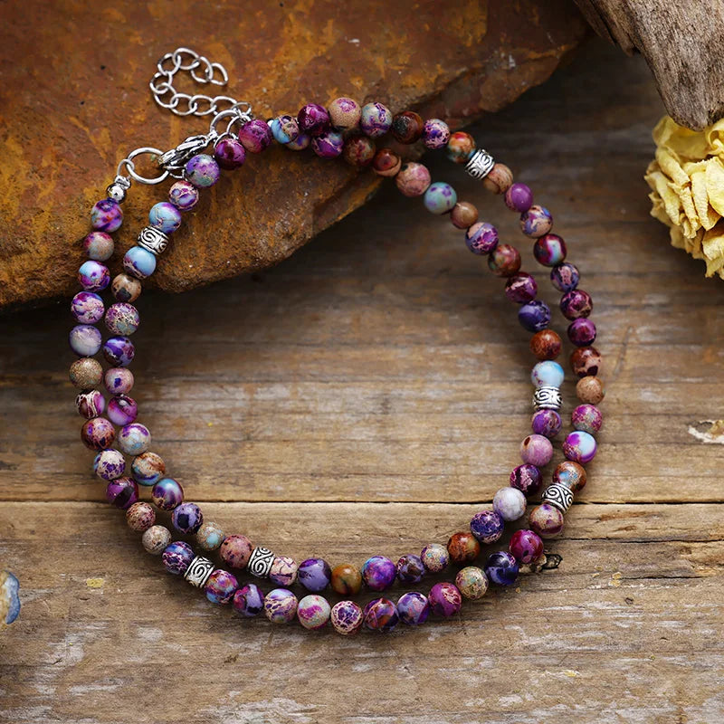 Minimalist Jasper Beaded Choker Necklace
