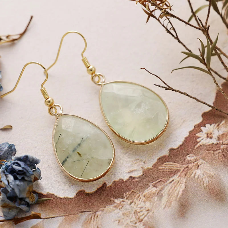 Ethereal Stone Water Drop Earrings