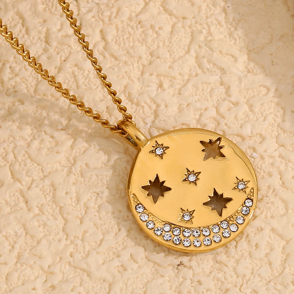 Celestial-Inspired Medallion Necklace