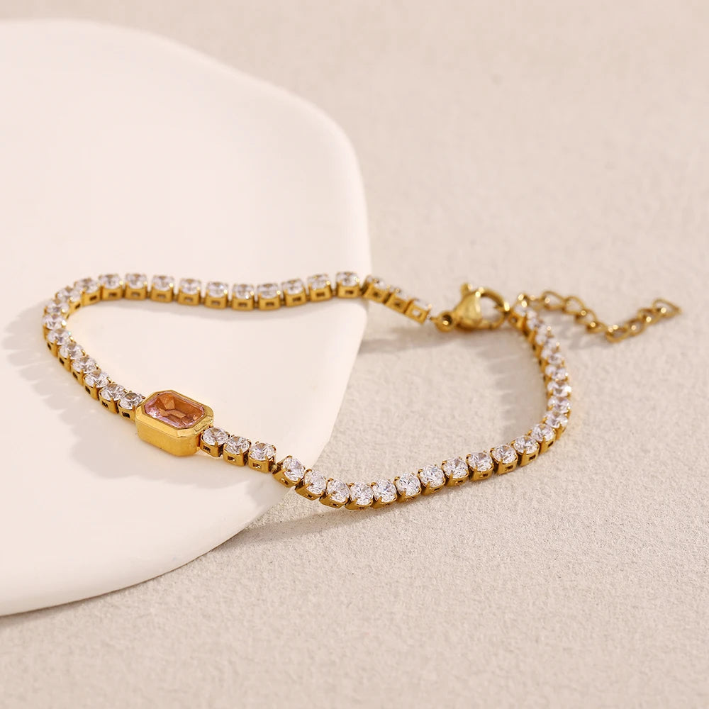 Colorful Zircon Tennis Bracelet