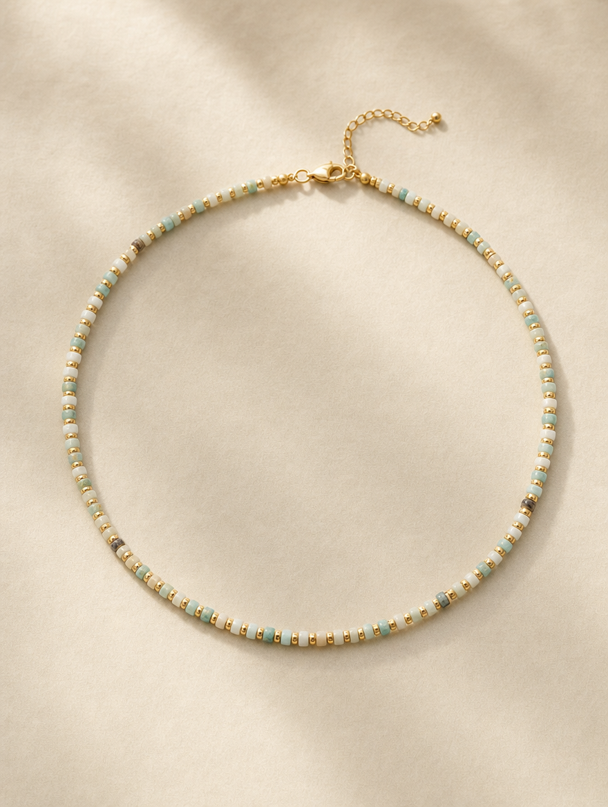 Earth Stone Beaded Choker - Studio