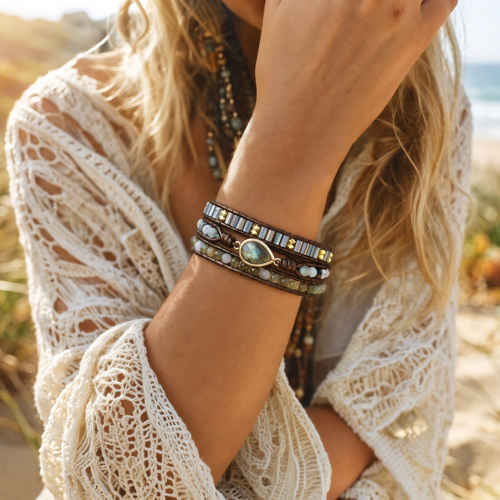 Wanderlust Layered Stone Bracelet - Lifestyle