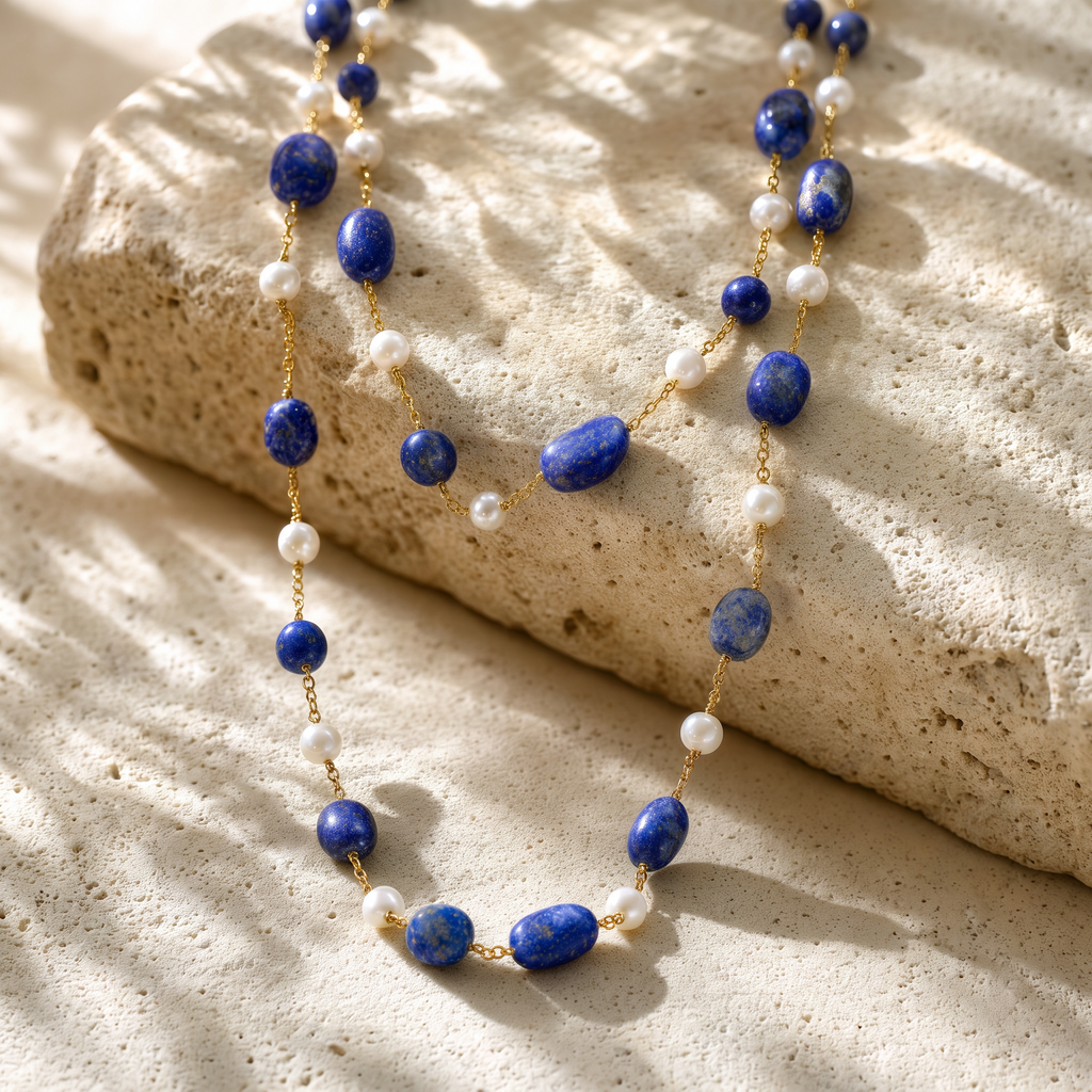 Inner Wisdom Layered Lariat Necklace - Close-up