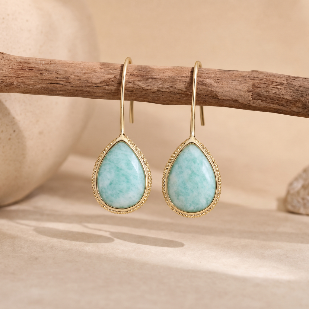 Clarity Amazonite Teardrop Earrings - Studio