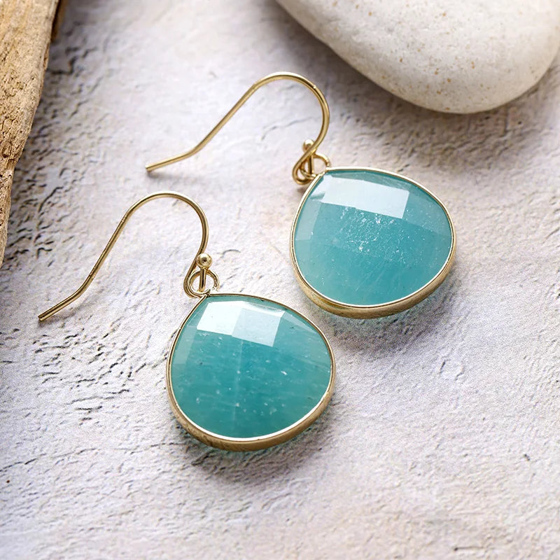 Healing Crystal Teardrop Dangle Earrings