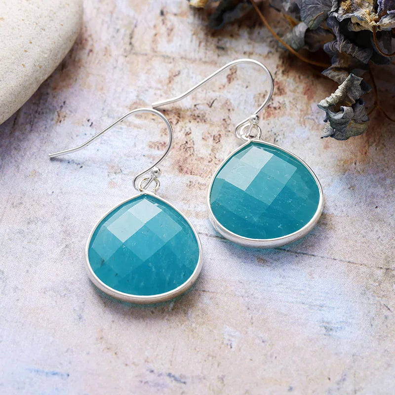 Healing Crystal Teardrop Dangle Earrings