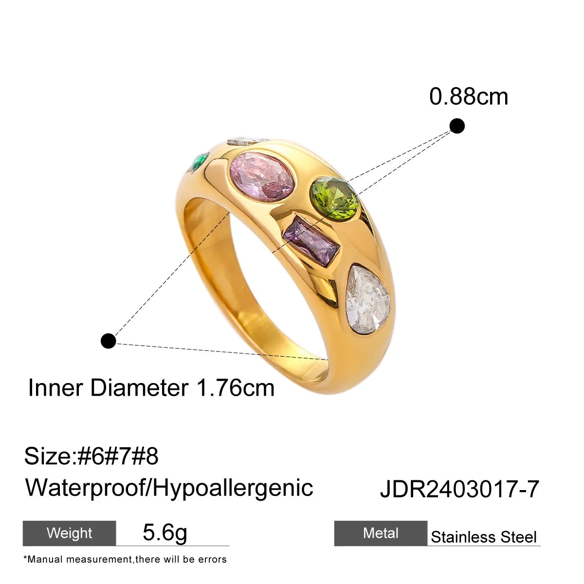 Geometric Symphony Gemstone Ring