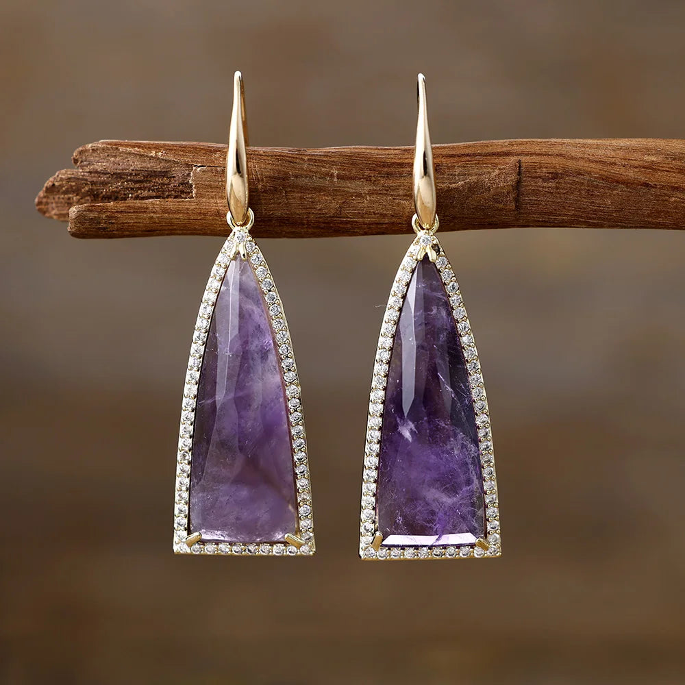Art Deco Geometric Crystal Earrings