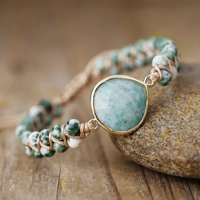 Braided Friendship Teardrop Charm Bracelet